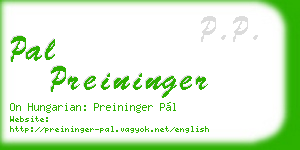 pal preininger business card